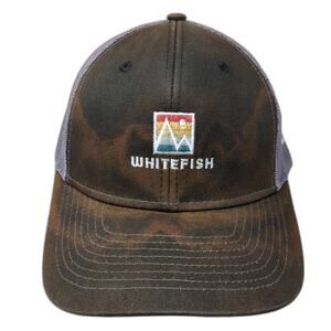 Whitefish Snapback Trucker Hat Black OS Adjustable Embroidered Ouray Sportswear